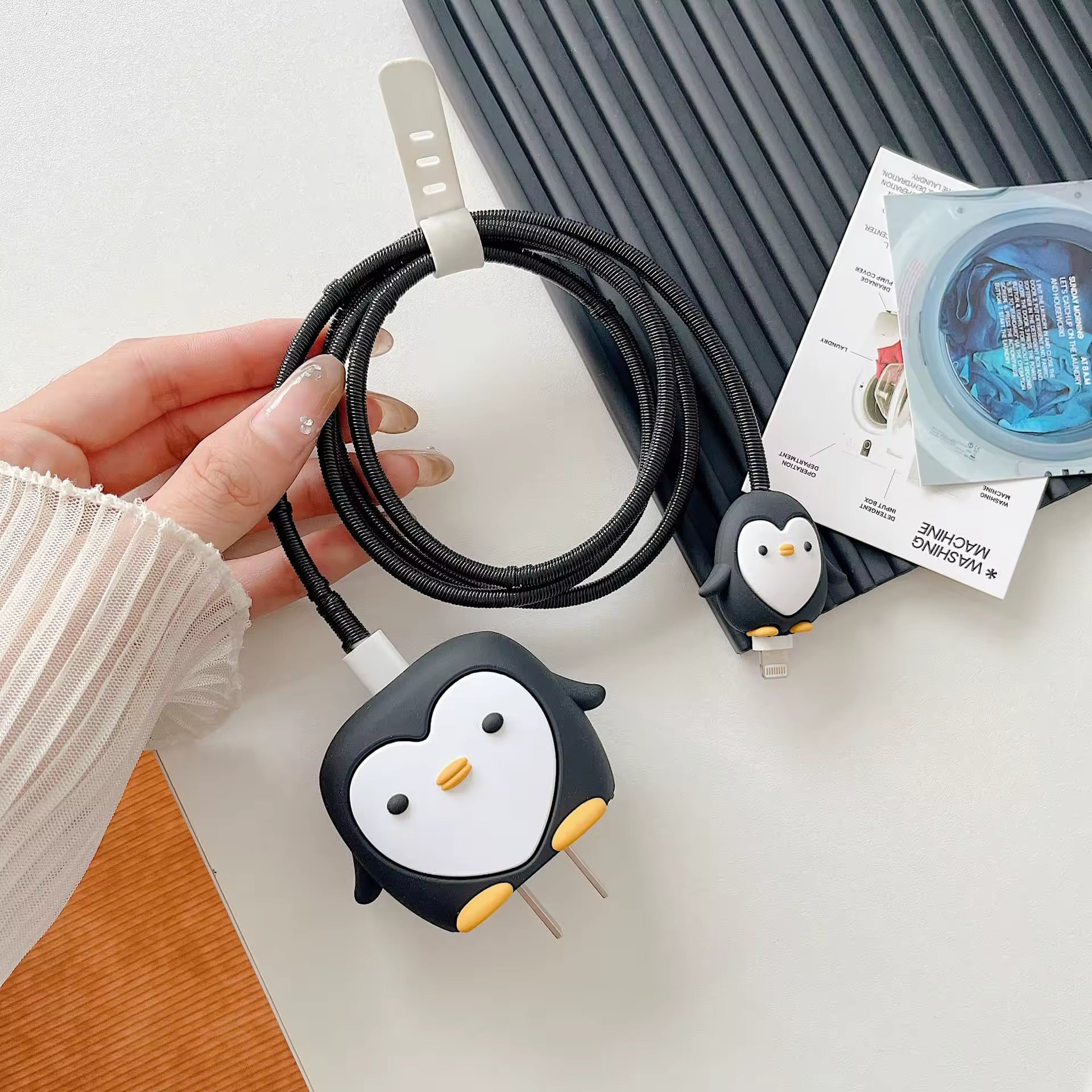 Penguin Themed Charger & Cable Protective Case