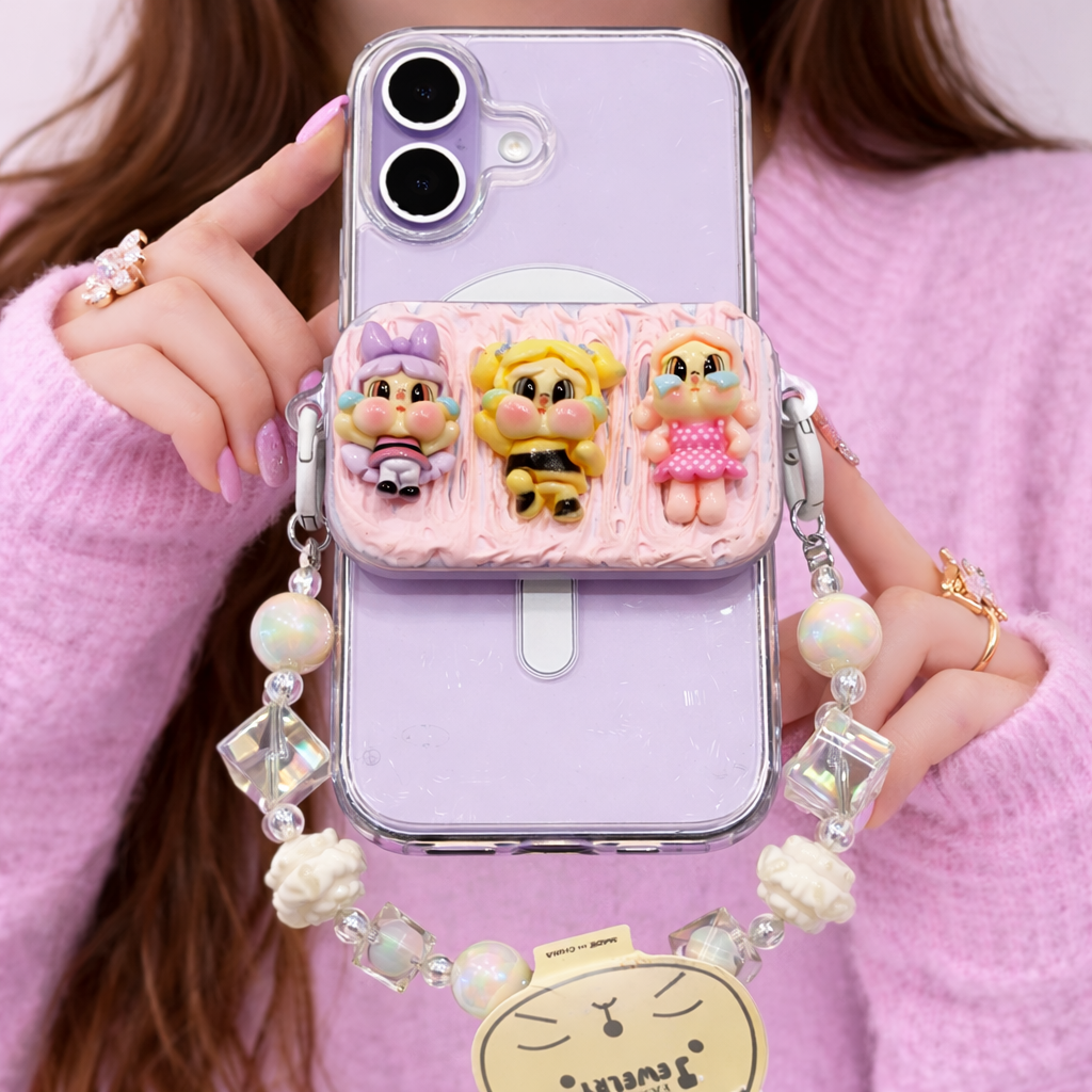 Pink 3 Dolls Charm