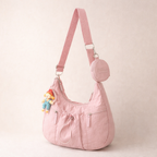 Mobsterzs Waterproof Nylon Crossbody Tote Bag (Pink)