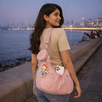 Mobsterzs Waterproof Nylon Crossbody Tote Bag (Pink)