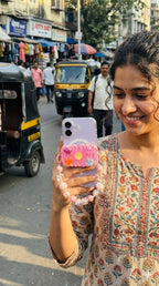 Pink Glitter Heart Charm