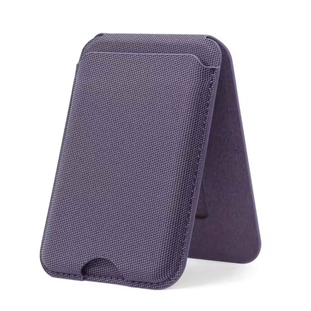 Slim Textile MagSafe Card Holder – 4 Cards | N52 Magnetic - Plum