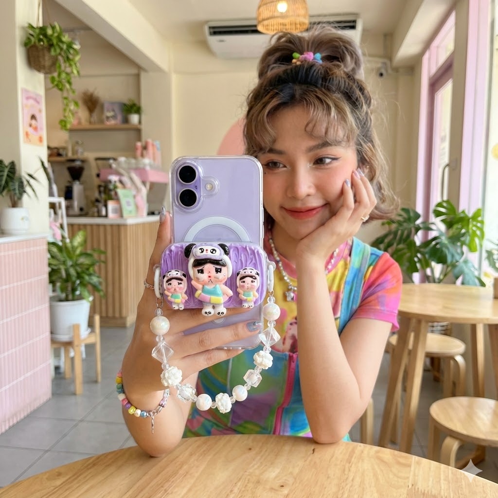 Purple 3 Dolls Charm