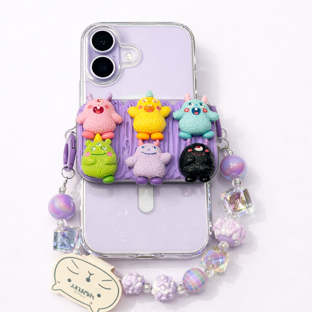 6 Purple Monsters Charm