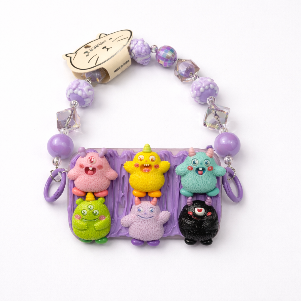6 Purple Monsters Charm