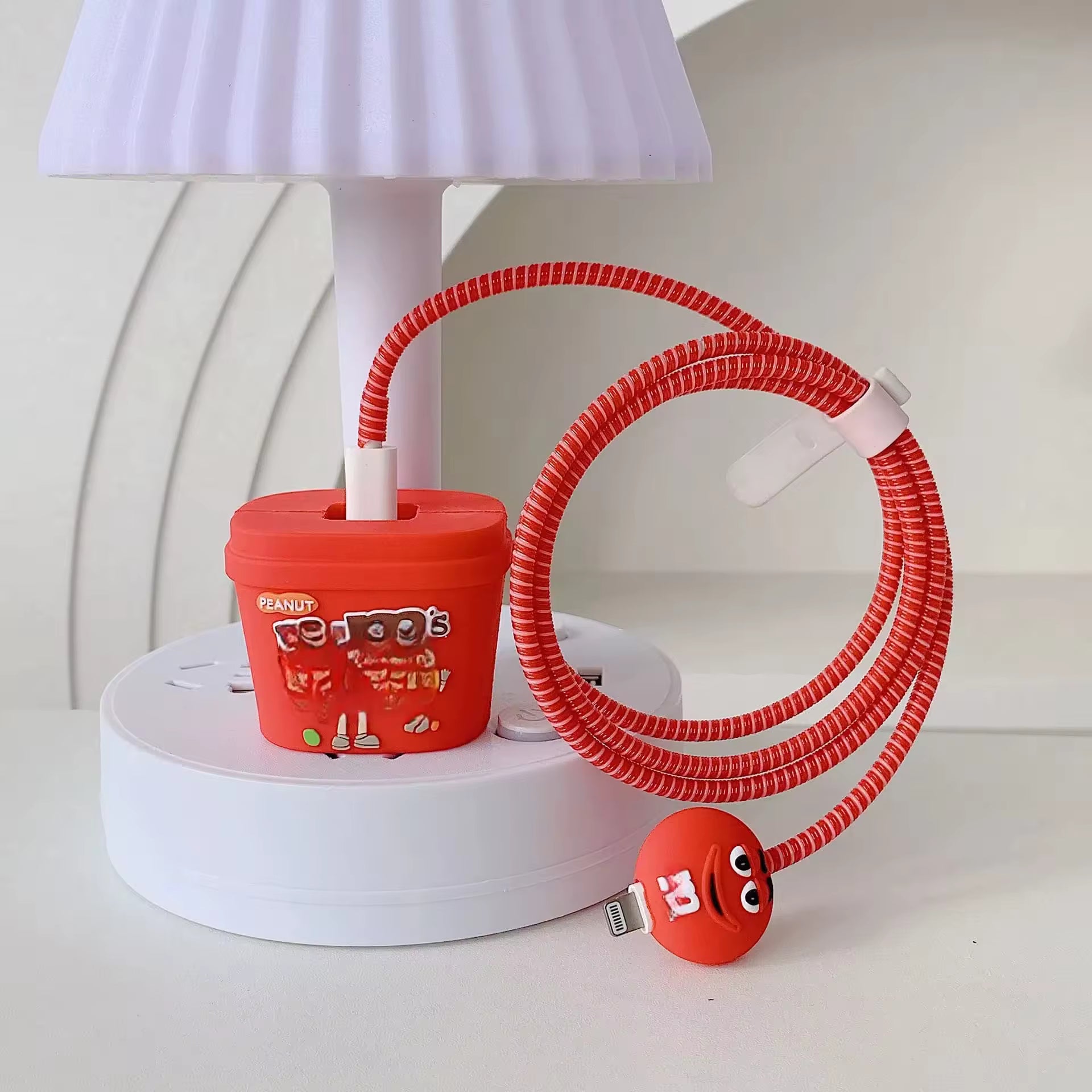 Red M&M Charger & Cable Protective Case