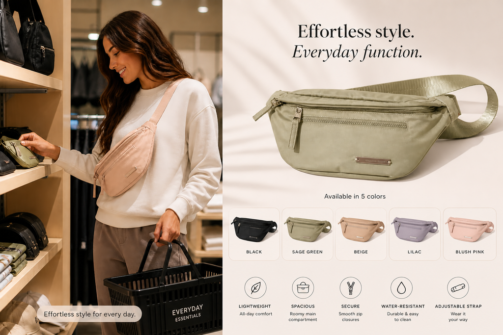 Drift Crossbody Fanny Bag (Sage)