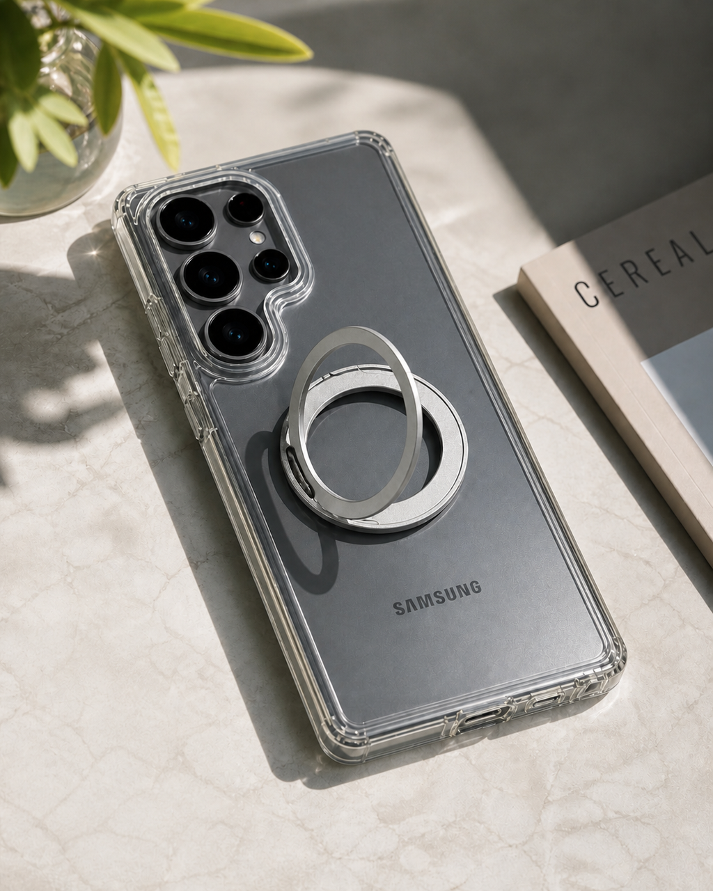 Samsung Magsafe 360 Rotating HaloGrip Clear Case
