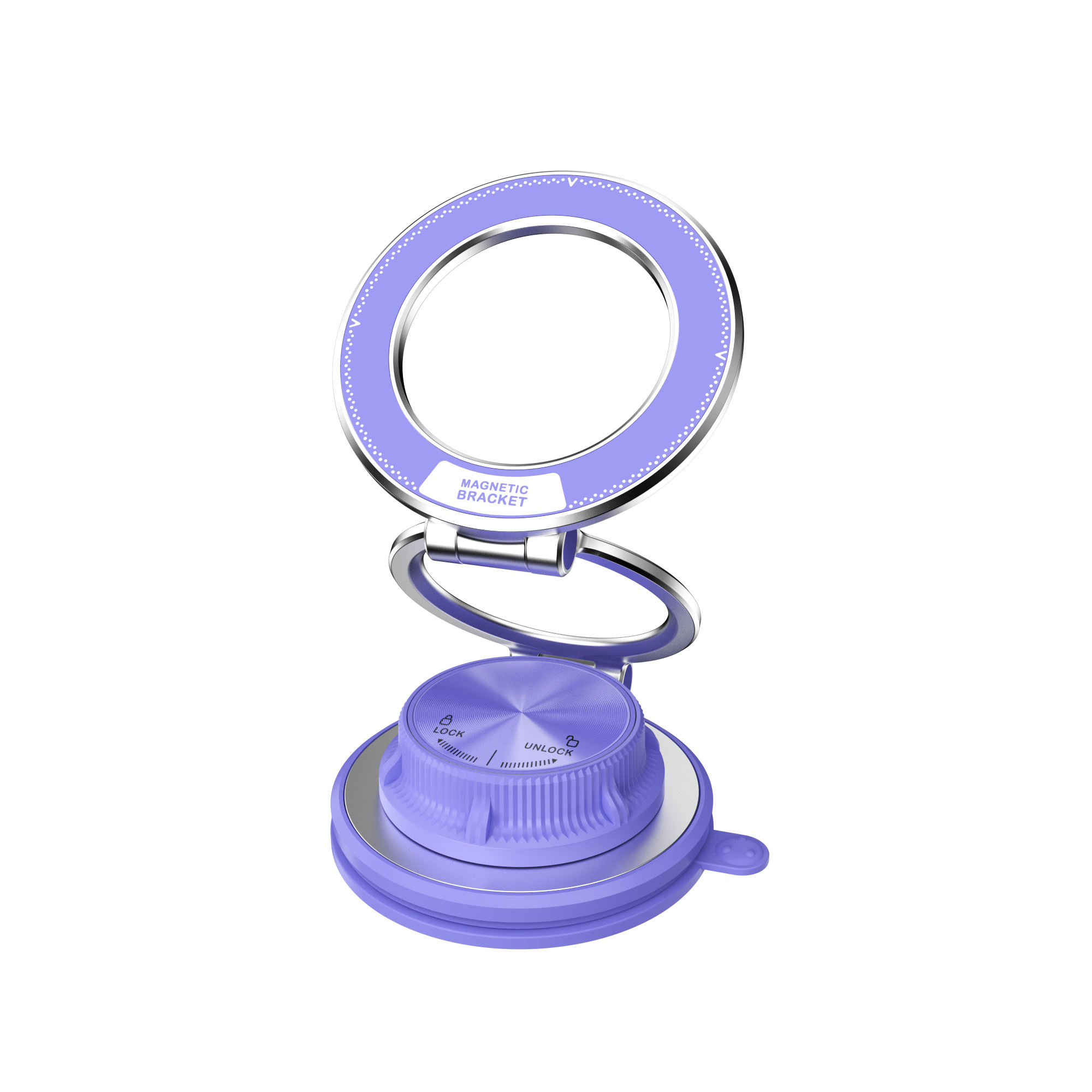 Magnetic Vacuum Phone Mount Holder – Ultra Thin, 20KG Hold, 360° Rotation (Purple)