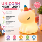 Unicorn Rechargeable Silicone LED Night Light | Touch Lamp