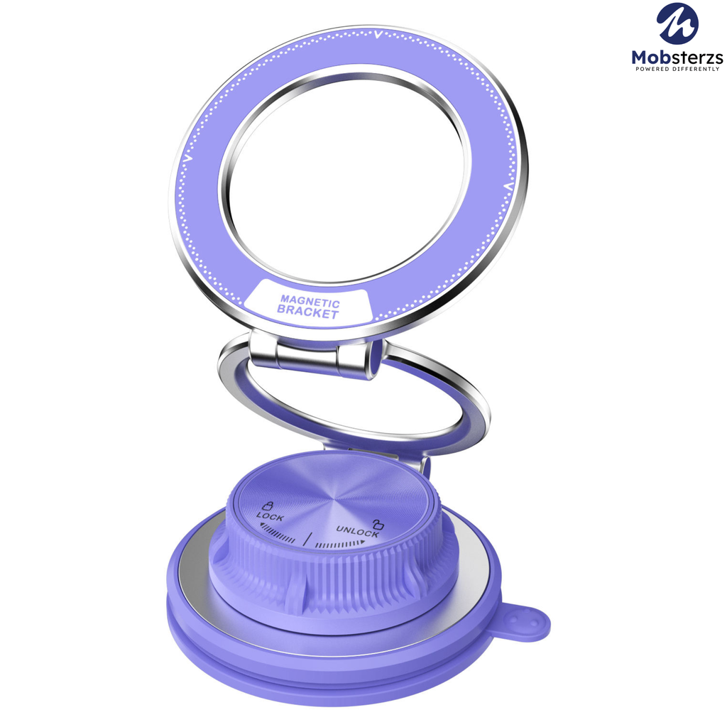 Magnetic Vacuum Phone Mount Holder – Ultra Thin, 20KG Hold, 360° Rotation (Purple)