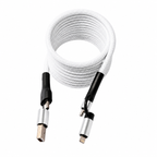 2 Meter 4-in-1 Self-Winding Magnetic Cable – Fast Charging Multi Device Cable (White)