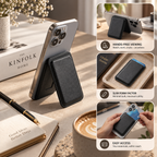 Premium Magnetic Leather Card Holder | N52 Magnet & RFID Block - Black