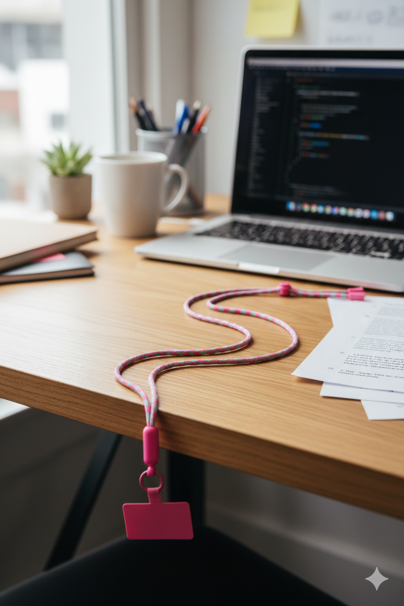 Pink & Mint Green Crossbody Phone Lanyard