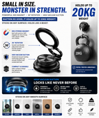 Magnetic Vacuum Phone Mount Holder – Ultra Thin, 20KG Hold, 360° Rotation (Blue)