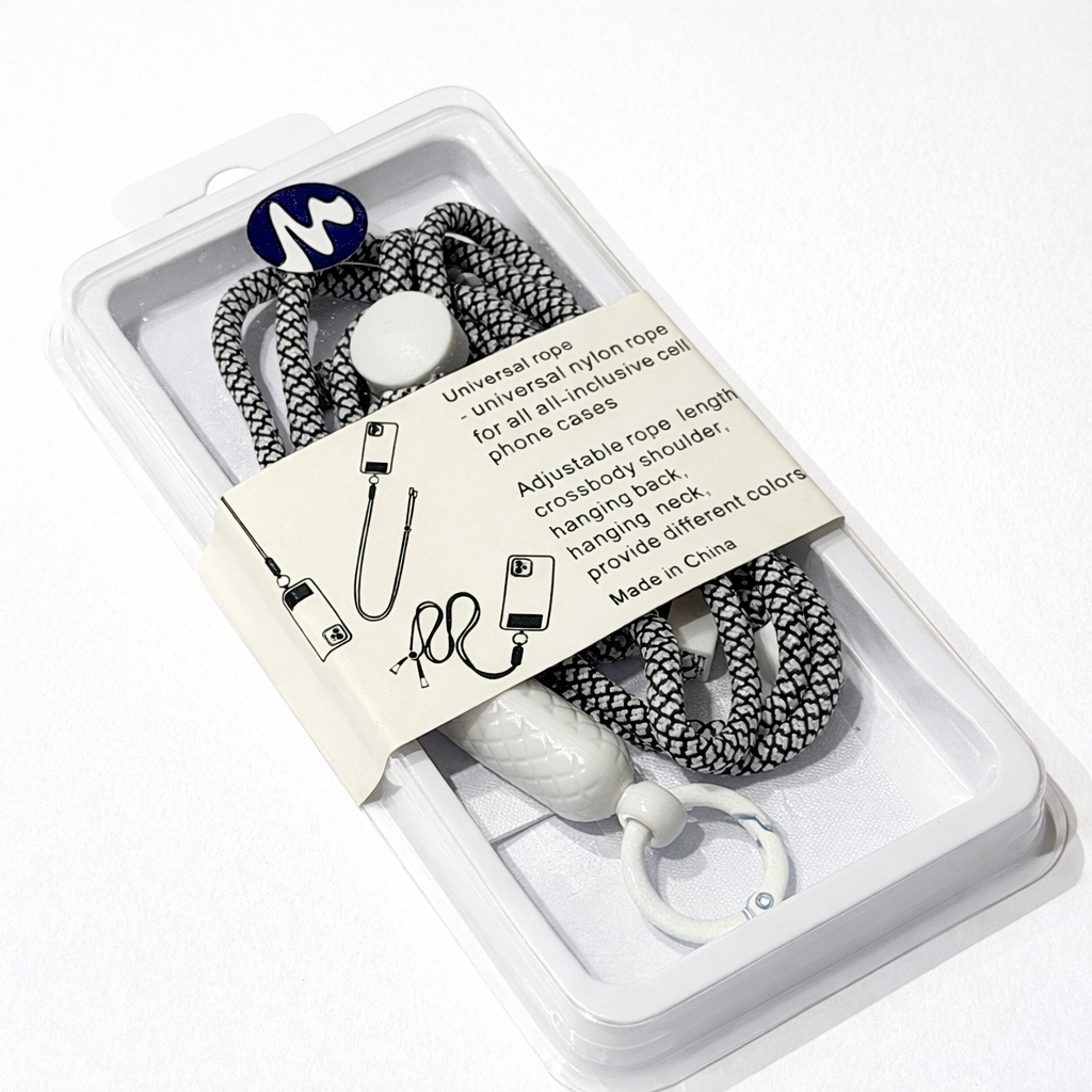 Black & White Lanyard Crossbody Phone Lanyard