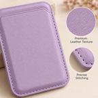 Premium Magnetic Leather Card Holder | N52 Magnet & RFID Block - Lavendar