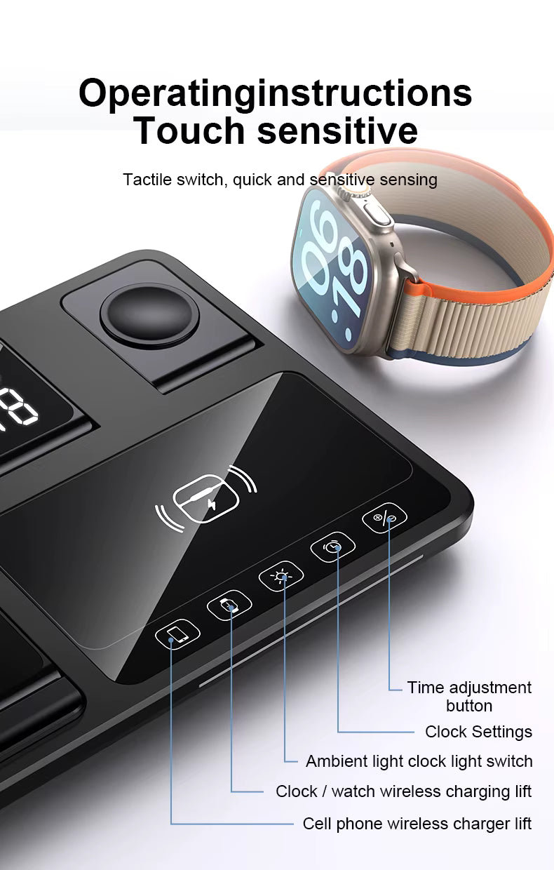 4-in-1 Fast 15W Portable Multi-Functional Wireless Charging Dock
